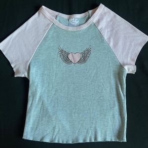 Pink and grey cropped t-shirt 💗 brand: No Boundaries